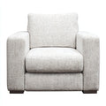 Fauteuil - tissu-bois - 92x84x80 cm - blanc cassé-noyer foncé - contemporain