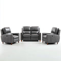 Ensemble de canapés - Simili cuir-Bois - 158x95x102 cm - Gris-Marron - Moderne relax électrique