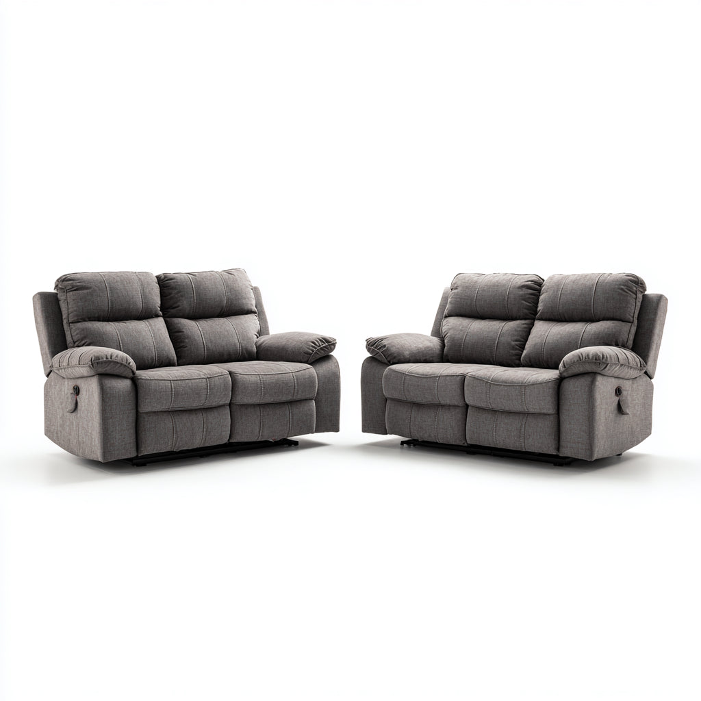 Ensemble de canapés - Tissu - 158x93x101 cm - Gris - Moderne relax manuel