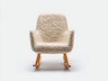 Fauteuil à bascule - tissu effet laine-bois - 73 x 70 x 84 cm - beige-naturel - style scandinave