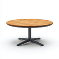 Table de jardin - bambou-métal - 135x135x74 cm - naturel-gris anthracite - moderne