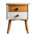 Table de chevet - Bois-Panneaux de bois - 42x36x54 cm - Pin naturel-Blanc - Scandinave