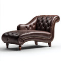 Chaise longue - Cuir synthétique-Bois massif - 167x87x92 cm - Marron espresso - Style classique