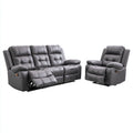 Ensemble de canapés - Simili cuir - 205x92x102 cm - Gris - Moderne relax manuel