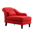 Chaise longue - Tissu-Bois massif - 152x81x86 cm - Rouge vif - Style classique