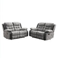 Ensemble de canapés - Tissu-Simili cuir - 164x96x103 cm - Gris clair-Noir - Moderne relax manuel