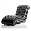 Chaise longue - Cuir synthétique-Métal - 170x79x94 cm - Noir - Style contemporain
