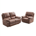 Ensemble de canapés - Simili cuir - 154x93x101 cm - Marron - Classique relax manuel